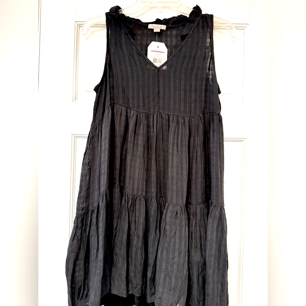 Wonderly Black‎ Tiered Mini Dress